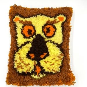 Vintage Swag Lion Pillow Cotton Stuffed Retro Animals Jungle Decorative Large